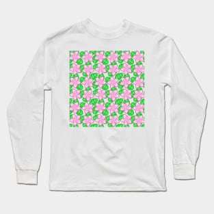 Frangipani Flower Pattern Long Sleeve T-Shirt